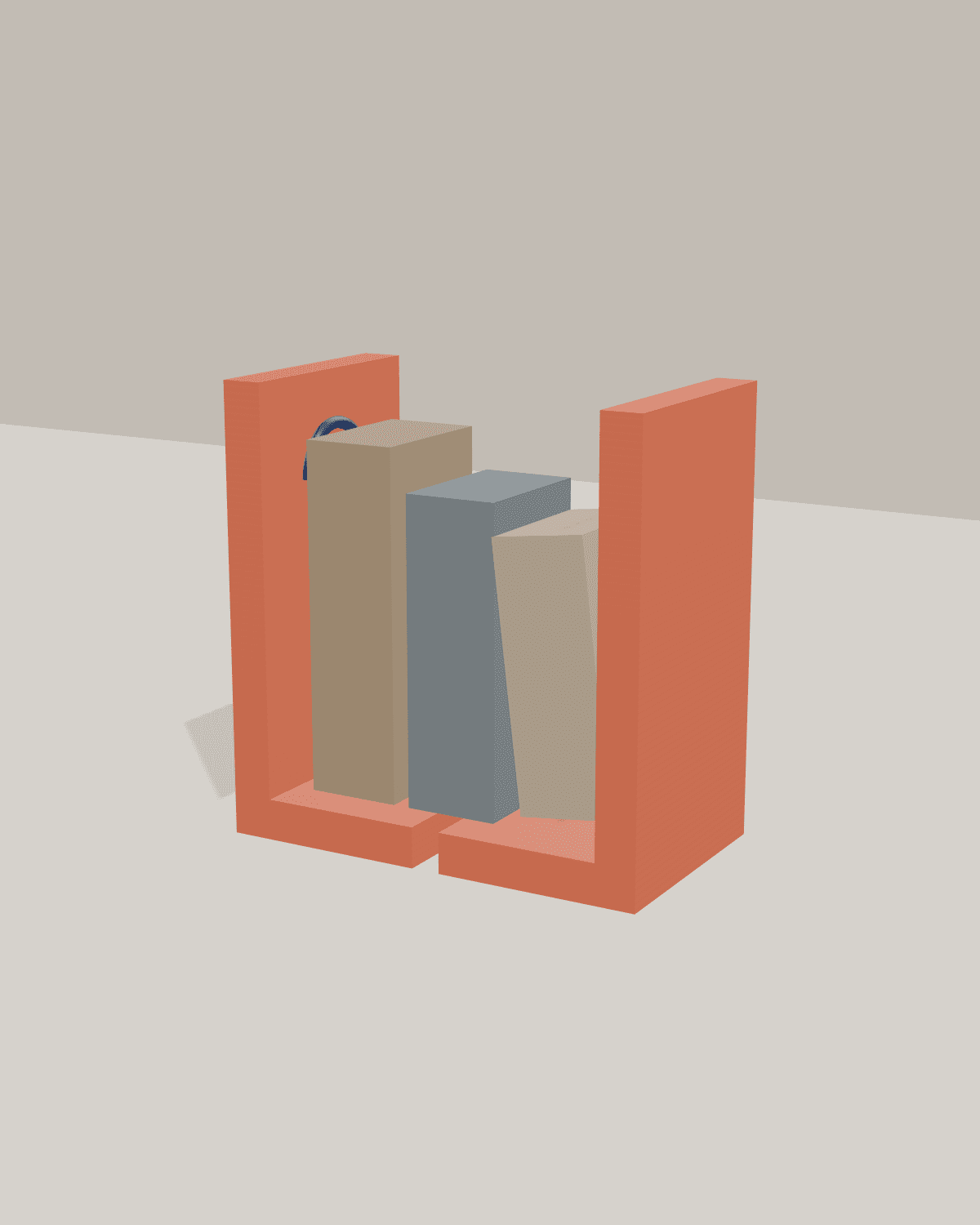 Rocket Fin Bookends, studio view 1