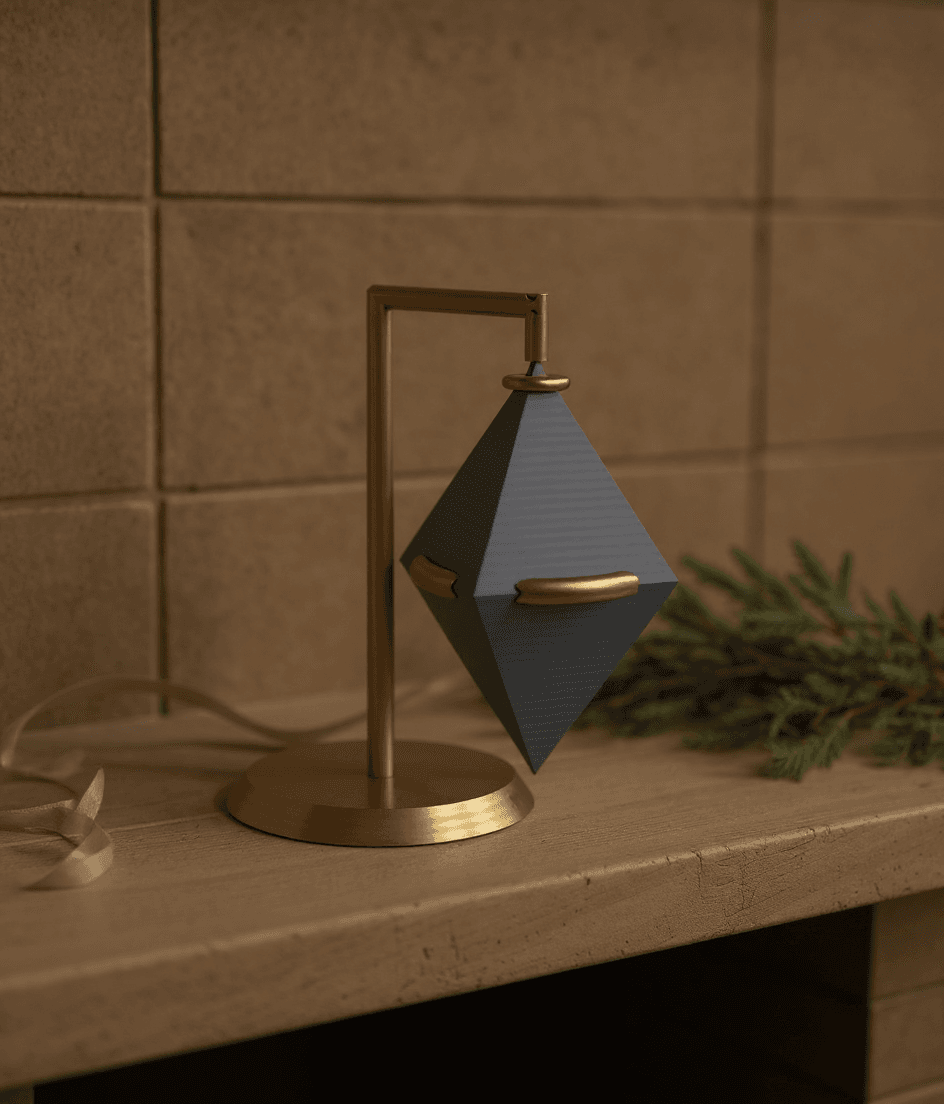 Lone Star Ornaments styled on a mantel ornament stand