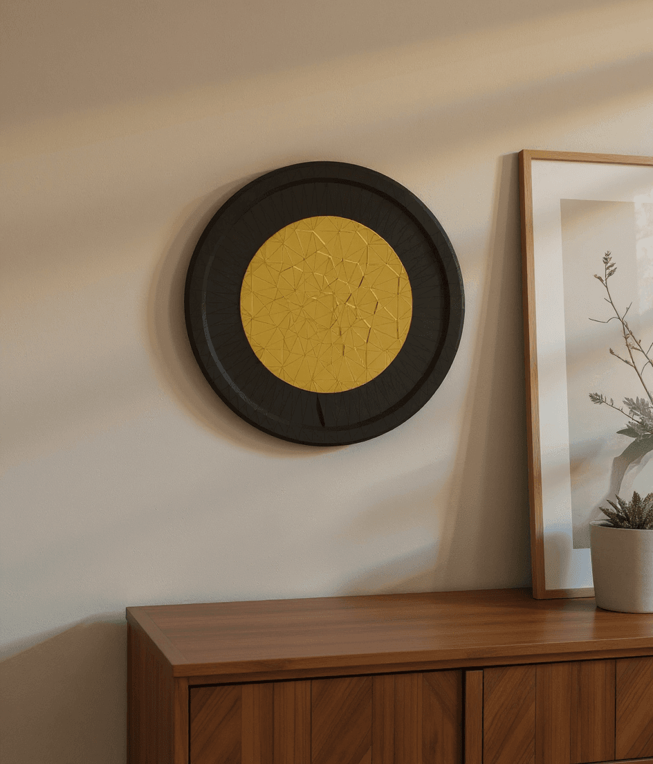 Yellow Rose of Texas Wall Medallion styled in a real home, gallery wall