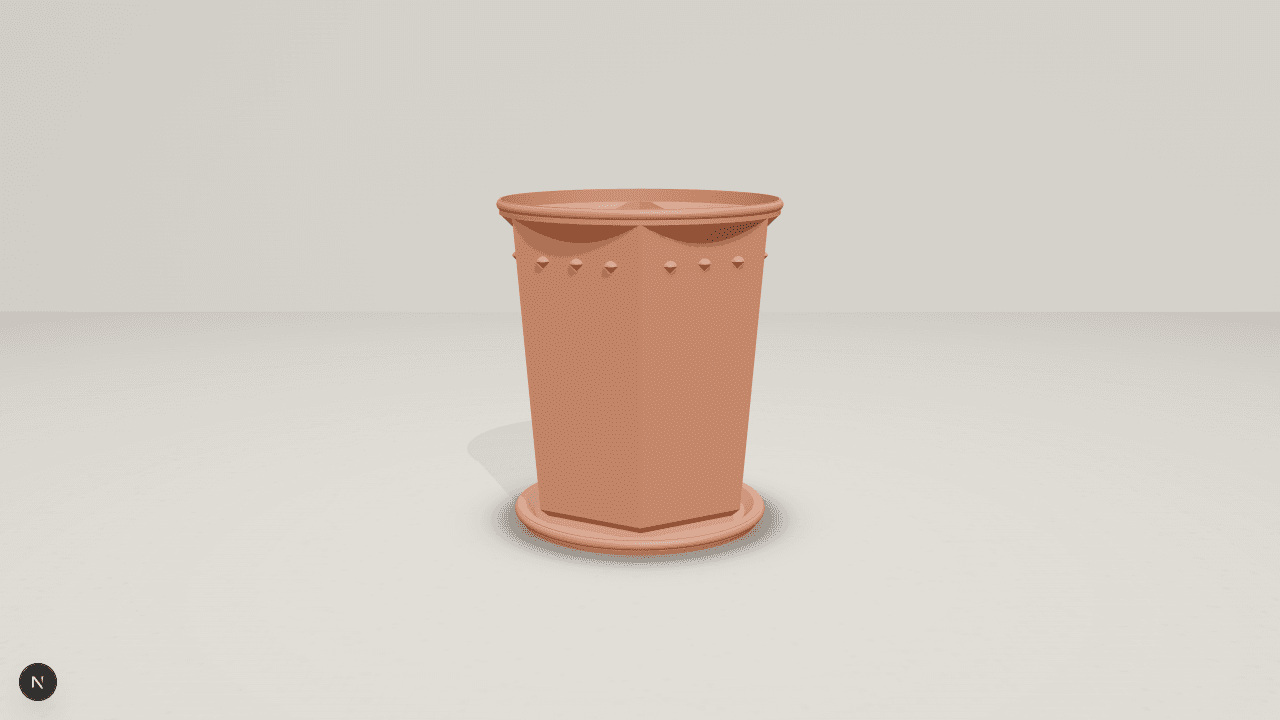 Faceted Floor Planter, studio view 1