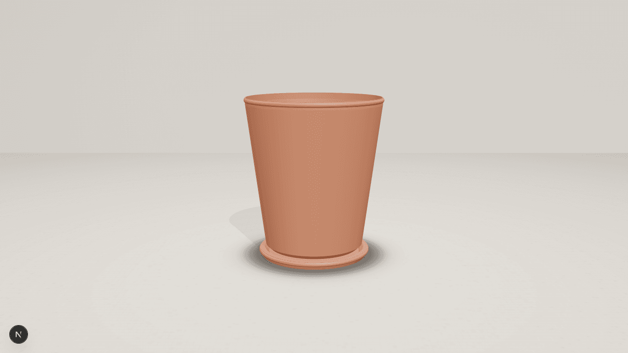 Smooth Floor Planter, studio view 1