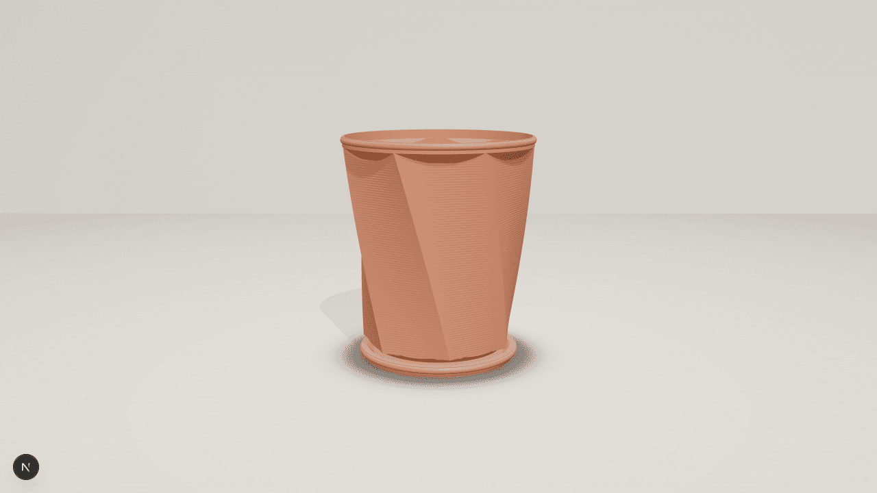 Torsion Floor Planter, studio view 1